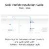 ACT Blau 75 Meter S/FTP CAT6A B2ca PoE++ 100W solides vorkonfektioniertes Installationskabel, RJ45 Stecker – Stecker
