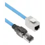 ACT Blau 50 Meter S/FTP CAT6A B2ca PoE++ 100W solides vorkonfektioniertes Installationskabel, RJ45 Stecker – Buchse