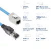 ACT Blau 60 Meter S/FTP CAT6A B2ca PoE++ 100W solides vorkonfektioniertes Installationskabel, RJ45 Stecker – Buchse