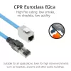 ACT Blau 60 Meter S/FTP CAT6A B2ca PoE++ 100W solides vorkonfektioniertes Installationskabel, RJ45 Stecker – Buchse