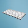 R-Go Tools Ergonomische Tastatur R-Go Compact Break, kompakte Tastatur mit Pausensoftware, QWERTZ (CH), Bluetooth, Weiß