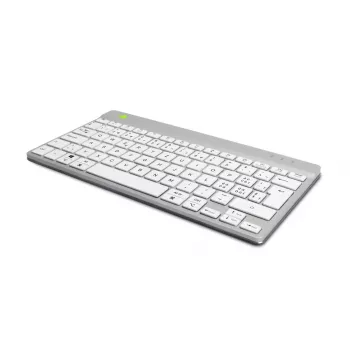 R-Go Tools Ergonomische Tastatur R-Go Compact Break, kompakte Tastatur mit Pausensoftware, QWERTZ (CH), Bluetooth, Weiß