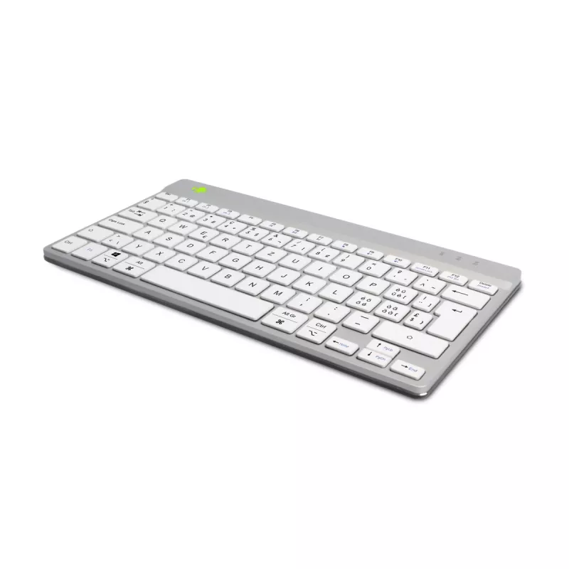 R-Go Tools Ergonomische Tastatur R-Go Compact Break, kompakte Tastatur mit Pausensoftware, QWERTZ (CH), Bluetooth, Weiß