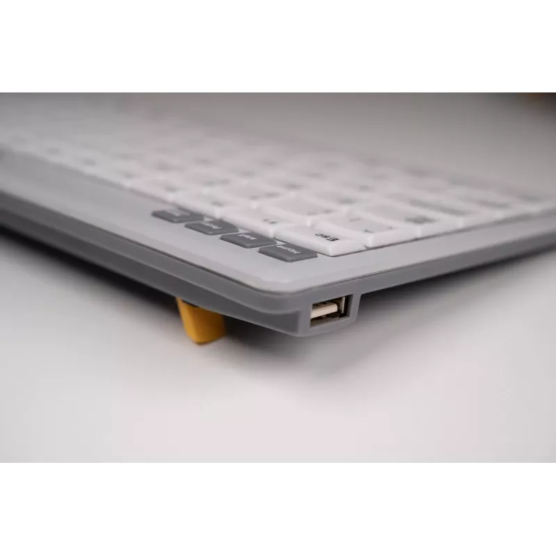 BakkerElkhuizen UltraBoard 950 V2 UK Qwerty, Kabelgebunden, USB, Scissor-Tastenschalter, QWERTY, Dunkelgrau, Hellgrau