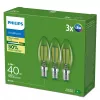 Philips Filament Candle Clear 40 W B35 E14 x3, 2,3 W, 40 W, E14, 485 lm, 50000 h, Warmweiß