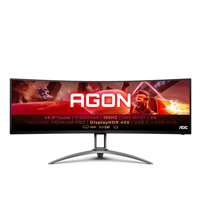 AOC B2 AG493UCX2 Computer-Monitor 124 cm (48,8″) 5120 x 1440 Pixel Quad HD LED Schwarz