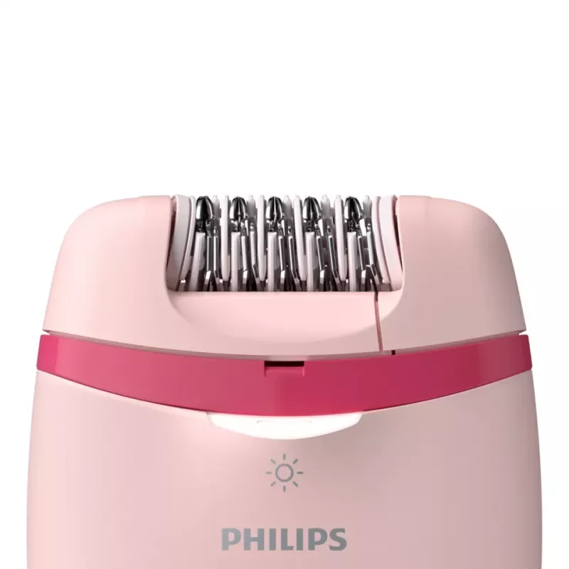 Philips Satinelle Essential BRE285/00 kabelgebundener Epilierer, weiß/rosa