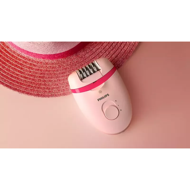 Philips Satinelle Essential BRE285/00 kabelgebundener Epilierer, weiß/rosa