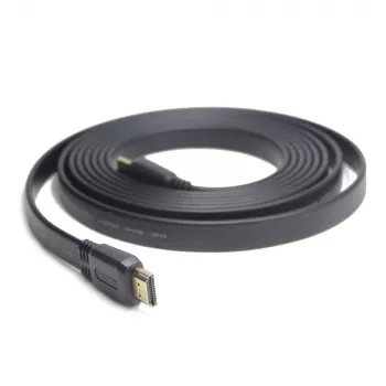 HDMI-HDMI-Kabel v2.0 3D TV High Speed Ethernet 1,8 m flach (vergoldete Enden)
