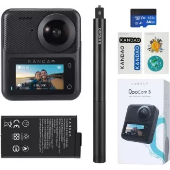 Action-Kamera KanDao QooCam 3 Travel Combo – 360°-Aufnahme, 4K-Video, 3D-Unterstützung