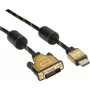 Roline Gold - Videokabel - Dual Link - HDMI / DVI - DVI-D (M) auf HDMI (M) - 5 m - geschirmt - Schwarz, Gold - 4K-Unterstützung