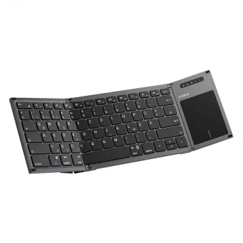 Inateck KB06101_STEEL GRAY Tastatur Home RF Wireless + Bluetooth QWERTZ English Schwarz