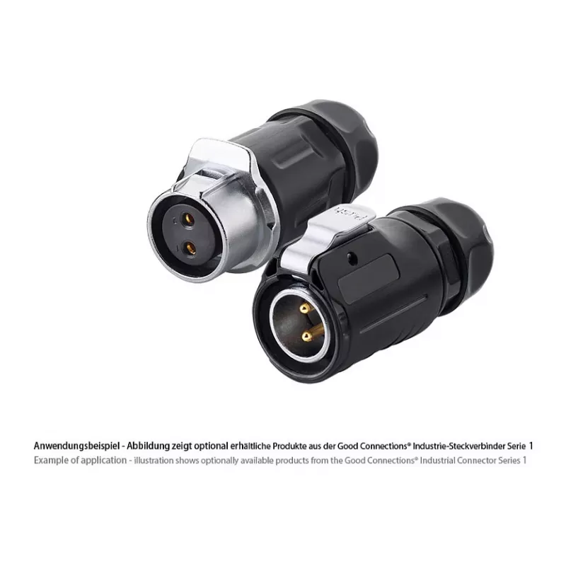 Drahtstecker S1 Power 2-polig Schwarz Alcasa IC01-20P201
