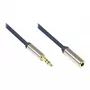 Audio Anschlusskabel High-Quality 3,5mm, Klinkenstecker an Klinkenbuchse Vollmetallgehäuse, dunkelblau, 1,5m, Good Connections (GC-M0052)