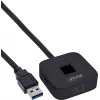 InLine USB-Fingerabdruckscanner mit Hub, Windows Hello kompatibel, 1,5 m Kabel, schwarz