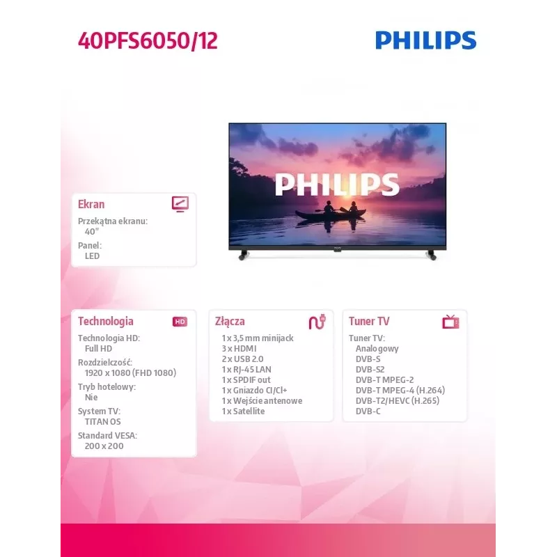 Philips 40PFS6050/12 40-Zoll Full-HD LED Smart TV mit Titan OS