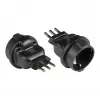 Netzadapter Italien Netz-Stecker Typ L (CEI 23-16, gerade) auf Schutzkontakt-Steckdose Typ F (CEE 7/3, gerade), schwarz, Good Connections® (PA-6502S)