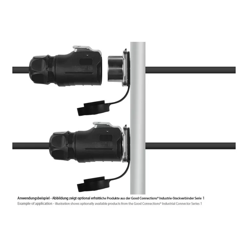Good Connections IC01-20P303 - S1 - Strom (3-polig) - Schwarz - gerade - Metall - Kunststoff - Gold - Kupferlegierung