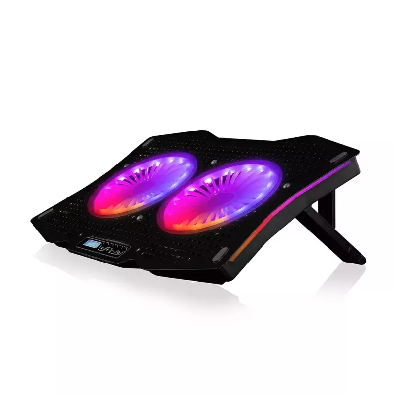 Kühlpad Modecom MC-CF18 RGB 45,7 cm 2 Lüfter Schwarz