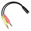 Good Connections Headsetadapter, 2x Klinke 3,5 mm Stecker auf Klinke 3,5 mm Buchse, OMTP, 0,2 m, schwarz (AD-HS04)