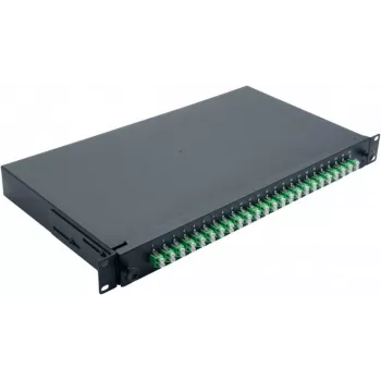 Helos 375555 19" LWL-Spleißbox, 24x LC/APC Duplex OS2, spleißfertig, schwarz