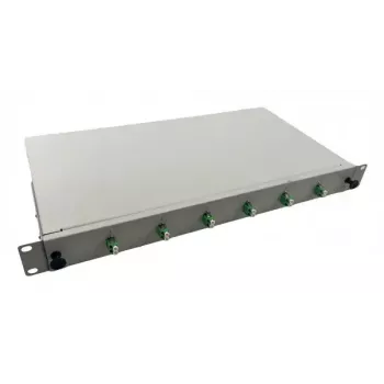 Helos 375550 19" LWL-Spleißbox, 6x LC/APC Duplex OS2, spleißfertig, grau