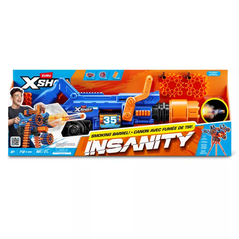 ZURU XSHOT Insanity Smoking Barrel Blaster, Spielzeug-Blaster, 8 Jahr(e)