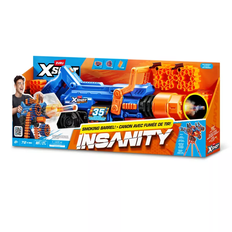 ZURU XSHOT Insanity Smoking Barrel Blaster, Spielzeug-Blaster, 8 Jahr(e)