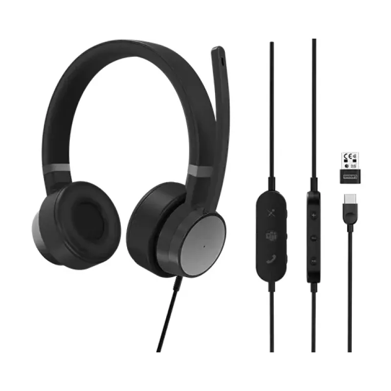 Lenovo Go Wired ANC Headset Kopfband Auto/Home-Office USB Typ-C Schwarz