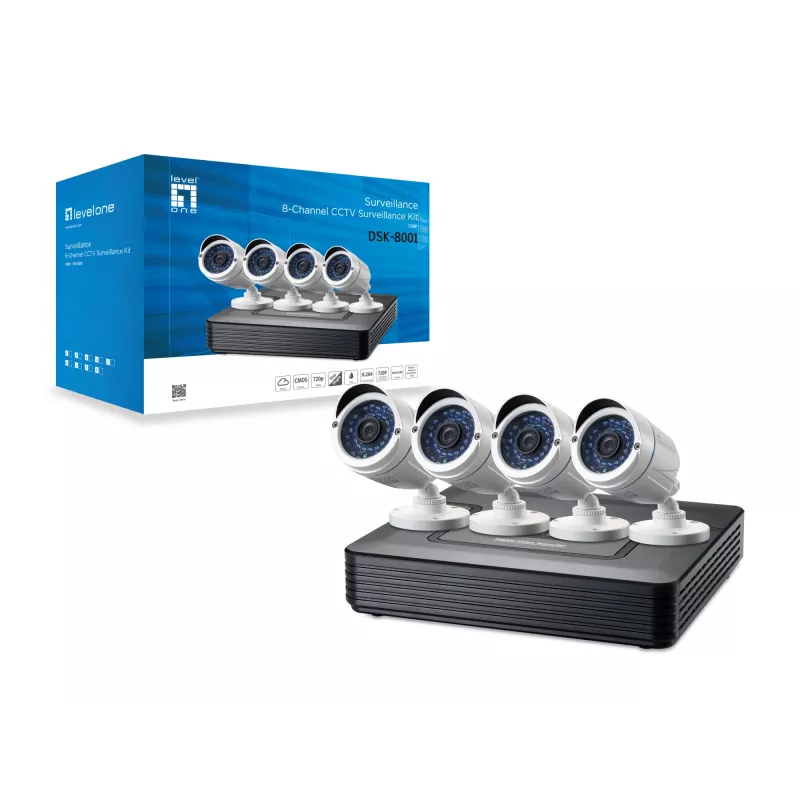 LevelOne DSK-8001 Videoüberwachungskit Kabelgebunden 8 Kanäle