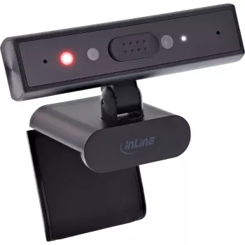 InLine 55365 5MP Webcam mit USB-C, Autofokus, Windows Hello und Sichtschutzblende
