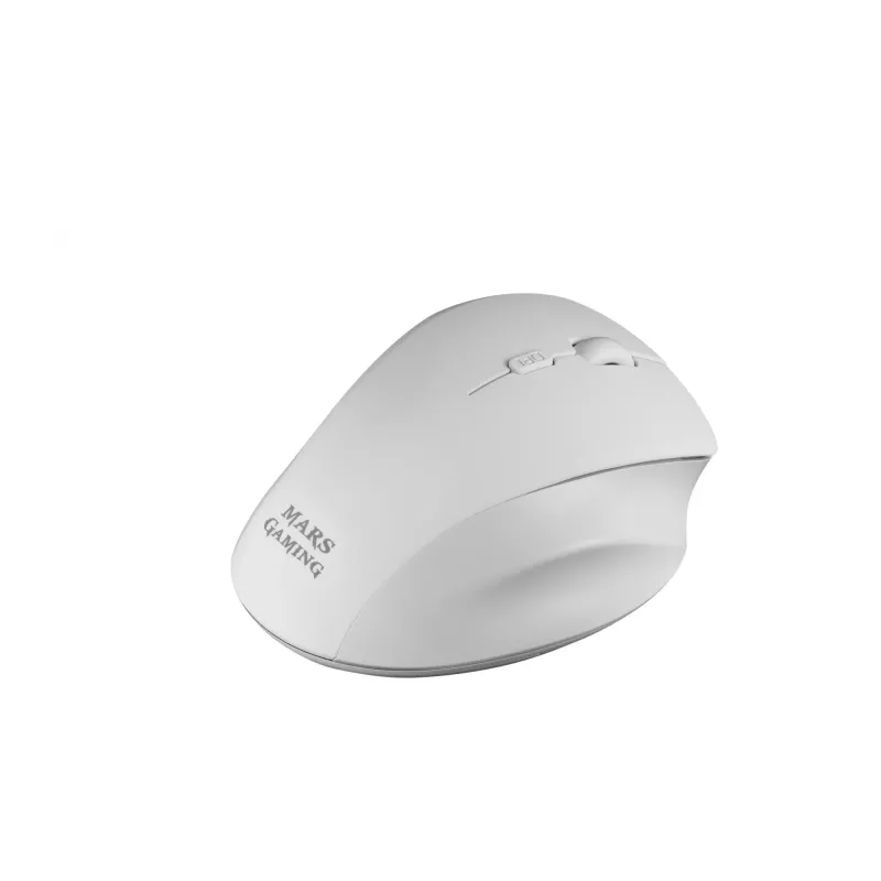 Mars Gaming MMWERGO Wireless Maus Ergonomisch Weiß, Rechtshänder, Mechanisch, RF Wireless, 3200 DPI, Weiß