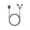 Sandberg 3in1 Lightning+MicroUSB+USB-C 1m, 1 m, Micro-USB A, USB A, Stecker/Stecker, Schwarz, Grau
