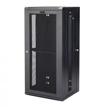 StarTech.com 4-Pfosten 26U Wandmontage-Netzwerkschrank mit 1U Fach, 19 Zoll klappbarer wandmontierter Serverschrank für Daten-/AV-/Elektronik-/Computergeräte, flexibles belüftetes Rack-Gehäuse
