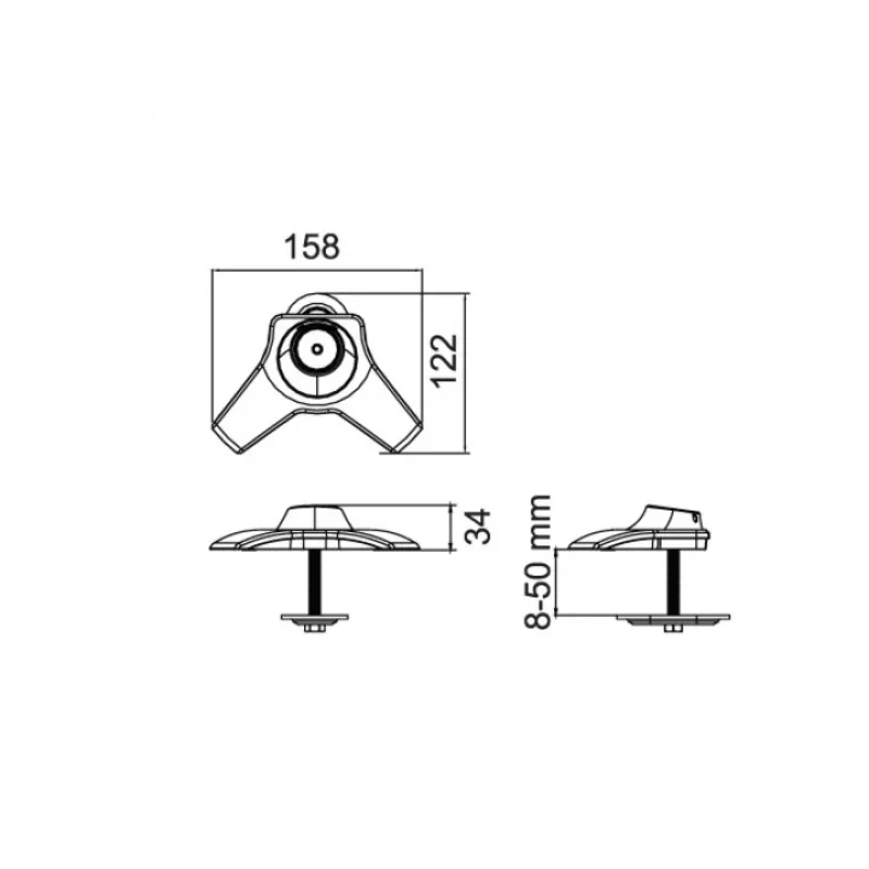 Grommet-Basis Multibrackets M Desktopmount für Einzel-/Dual-/Triple-Monitorständer Schwarz Modell