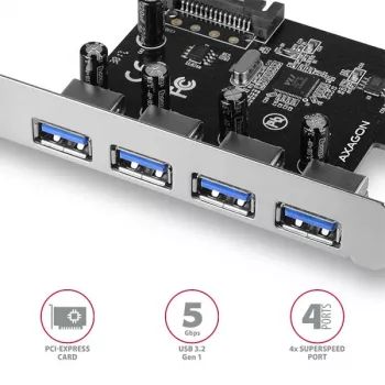 Axagon PCEU-430VL Schnittstellenkarten/Adapter Intern USB 3.2 Gen 1 (3.1 Gen 1)