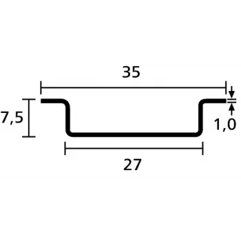 Kabelrinnenzubehör HellermannTyton 181-47061 — Stahl-Abstandshalter 35 mm x 7,5 mm