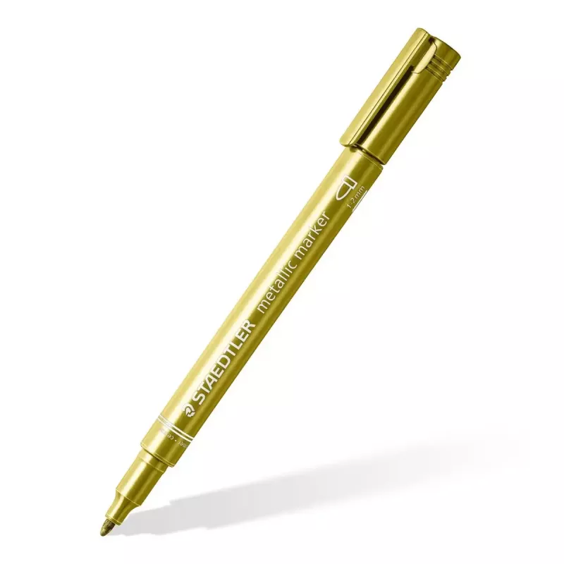 Staedtler 8323-S BK2 Metallic-Marker, Rundspitze 1-2 mm, Gold/Silber, 2er-Pack