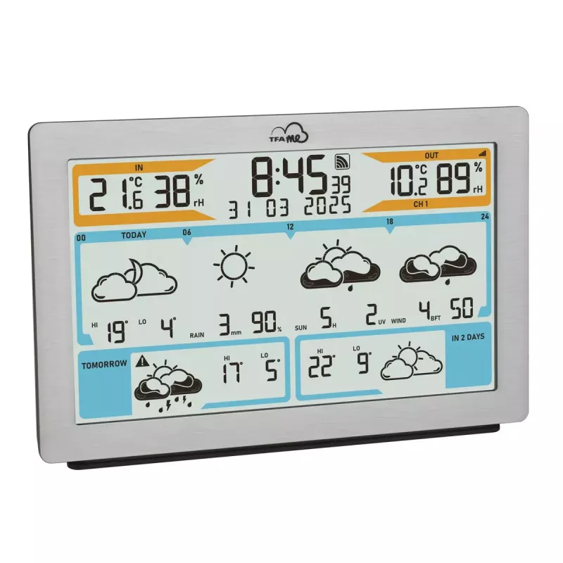 TFA-Dostmann TFA.me Silver LCD Batterie WLAN Anemometer Hygrometer Thermometer