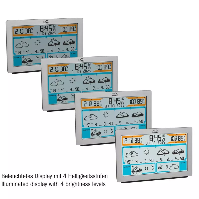 TFA-Dostmann TFA.me Silver LCD Batterie WLAN Anemometer Hygrometer Thermometer