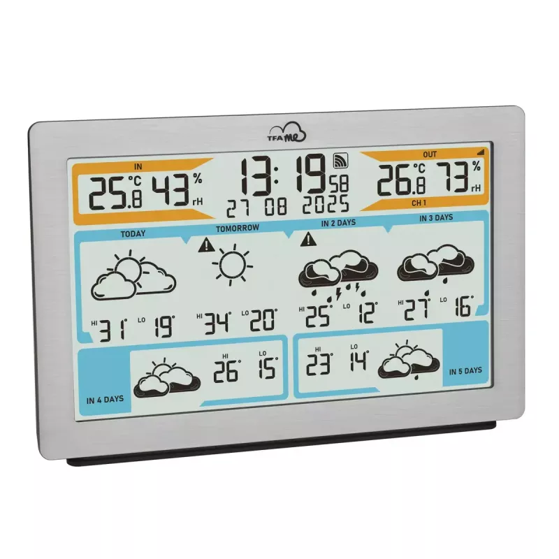 TFA-Dostmann TFA.me Silver LCD Batterie WLAN Anemometer Hygrometer Thermometer