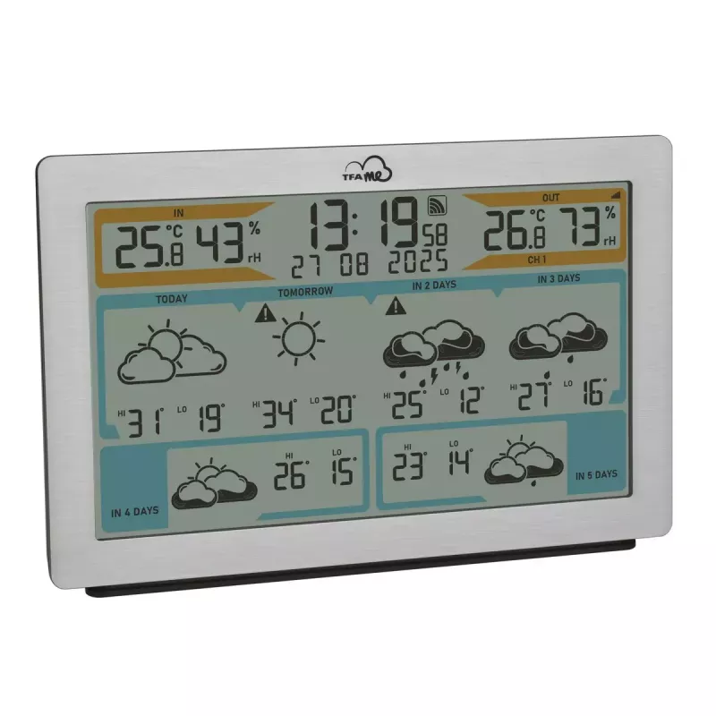 TFA-Dostmann TFA.me Silver LCD Batterie WLAN Anemometer Hygrometer Thermometer