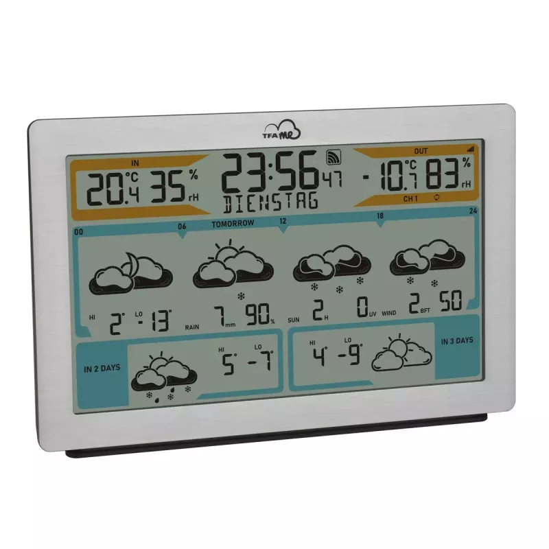 TFA-Dostmann TFA.me Silver LCD Batterie WLAN Anemometer Hygrometer Thermometer