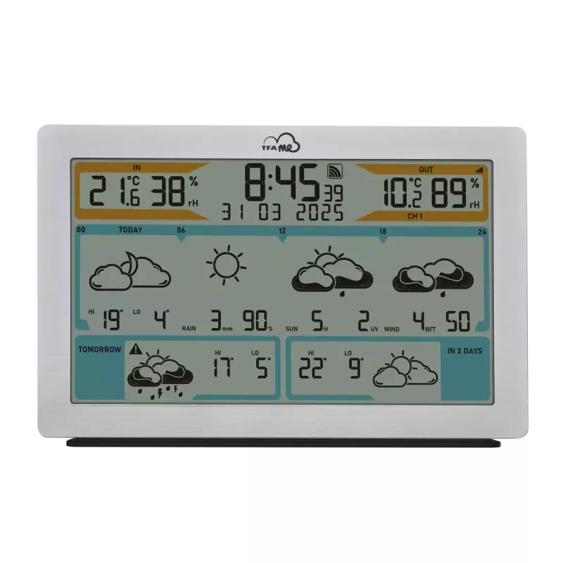 TFA-Dostmann TFA.me Silver LCD Batterie WLAN Anemometer Hygrometer Thermometer