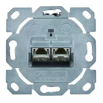 Socket-outlet RJ-45 Telegärtner J00020A0528 Metallic 2 Module Kategorie 6a