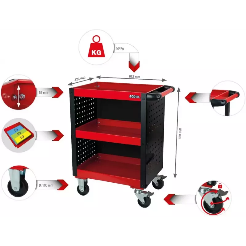 KS Tools ECOline Werkstatt-Servicerollwagen (890.0006)