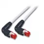 EFB Elektronik K4137GR.3 RJ45 Patchkabel, Cat.6A S/FTP, 2x90° gewinkelt, 3 m, grau