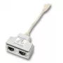 EFB Elektronik K5123.015 T-Adapter, Cat.5e 10/100BaseT/ISDN, RJ45 auf 2x RJ45, 0,15 m, Silber/Weiß