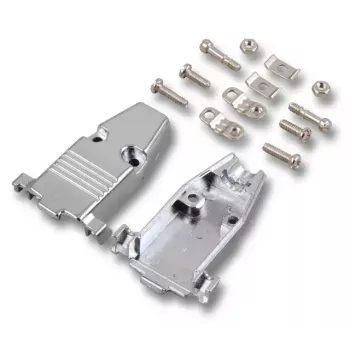 EFB Elektronik E-GP09G Vollmetall-D-Sub-Gehäuse mit Zugentlastung, 9-polig, Silber