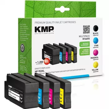 KMP 1747,4005 MultiPack H166VX Schwarz, Cyan, Magenta, Gelb Tintenpatronen, kompatibel mit HP 953XL